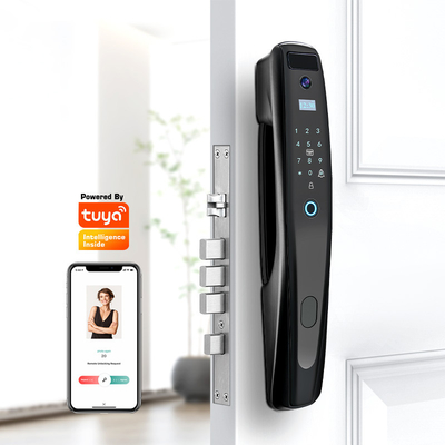 Biometric Fingerprint and Password IC Card Smart Door Lock dengan TUYA WIFI/TT Lock APP Viewer Vision Digital dengan Kamera